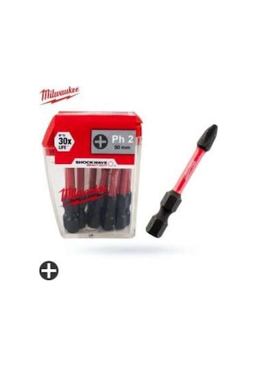 Milwaukee Shockwawe Bits Uç Ph2 50 MM 10'lu Paket