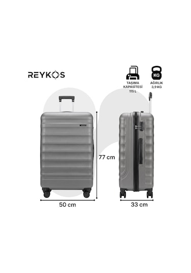 Reykos Rey-way Gri Büyük Boy Valiz