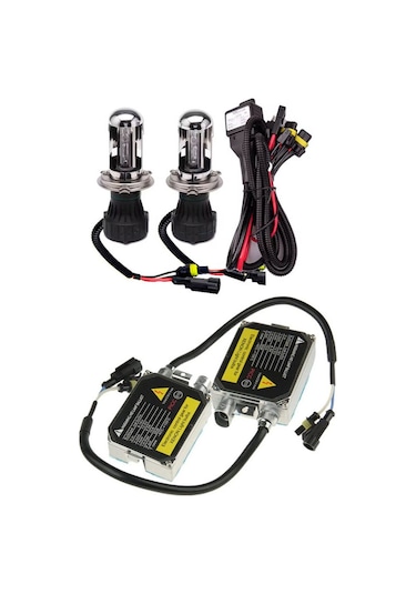 H4 8000k Xenon Ampul 2 Adet + Tesisat Kablosu+2 Adet Ballast