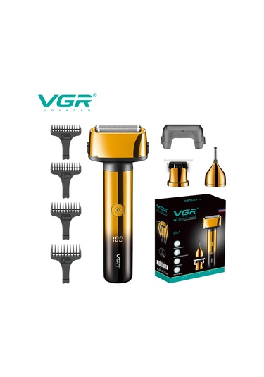 Vkemall Vgr367 Erkek Tıraş Makinesi, Sakal Kesme Ve Kaş Şekillendirme Aleti - Lcd Ekranlı
