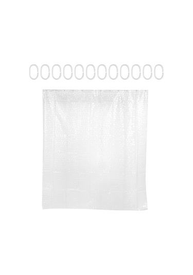 Şeffaf Eva Duş Perdesi Astarı Su Geçirmez Şeffaf 3d Su Kare Banyo Perdesi 71 İnç X 79 İnç, 12 Kanca Diğer