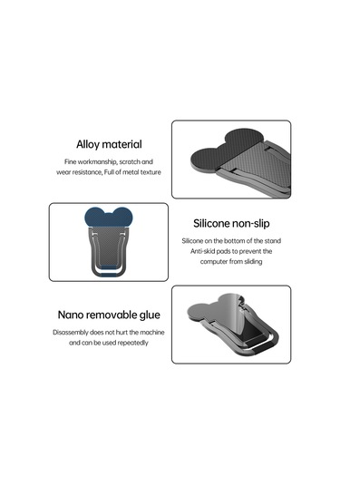 Sones 2 Adet Metal Katlanabilir Dizüstü Bilgisayar Standı Braketi Kararma