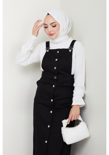 Boydan Düğmeli Gabardin Jile 1552 - Siyah Siyah