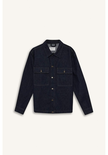 Defacto Relax Fit Düğmeli Jean Ceket F8292ax25aunm34 Mavi