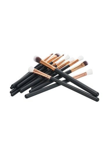 Moveevo 12 Adet Makyaj Fırçası Seti Yumuşak Sentetik Kıllar Göz Farı Fondöten Pudra Eyeliner Kirpik Dudak Makyaj Fırçası