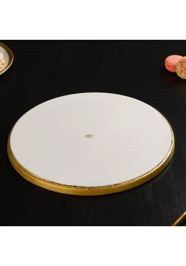 Magistro Poursephona Seramik Kenarlı Yaprak Tepsisi, Çapı 27,5 Cm 197504265 Bej