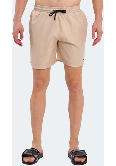 Slazenger RATING KTN Erkek Cepli Deniz Şortu Bej Mayo