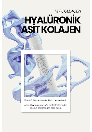 Mx Collagen Hyaluronic Acid Balık Kolajeni 30 Ml X 10 Şişe