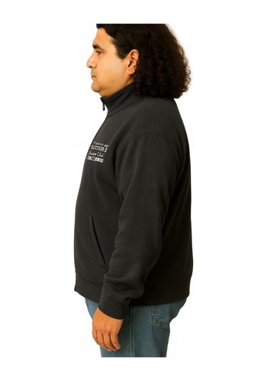 Erkek Büyük Beden 122-158 Kilo Arası İçin Uygun Pamuklu Geniş Kalıp Dik Yaka Fermuarlı Sweat Mont Antrasit Erkek Büyük Beden 122-158 Kilo Arası İçin Uygun Pamuklu Geniş Kalıp Dik Yaka Fermuarlı Sweat Mont Antrasit