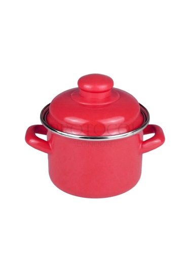 Emaye Mini Bebek Mama Yemek Yumurta Haşlama Derin Tencere 12cm 900 Ml