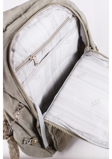 Küçük Boy Krinkıl / Klinkır Su Geçirmez Uzun Askılı Çok Gözlü Günlük Kadın Sırt Çantası Bej 12-4g Bej