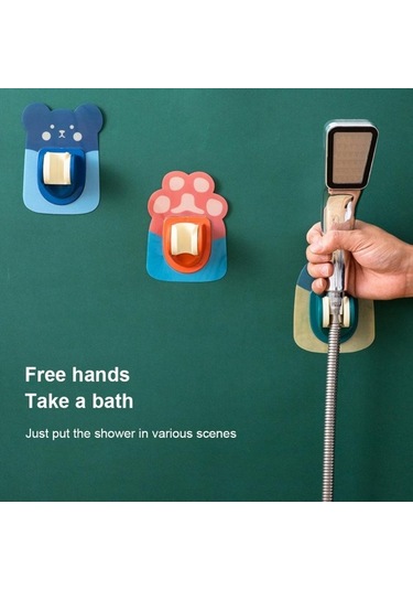 Primepickings B01 Duş Braketi Kendinden Yapışkanlı Duş Başlığı Braketi Duvara Monte Karikatür Evrensel A 2 Katlı Gri