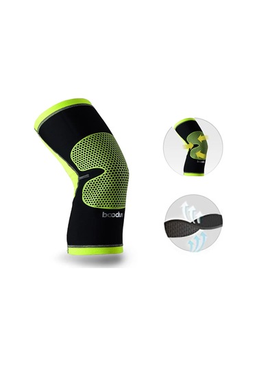 Conventions1 Açık Sıkıştırma Spor Diz Pedleri Koşu Bisiklet Yeşil