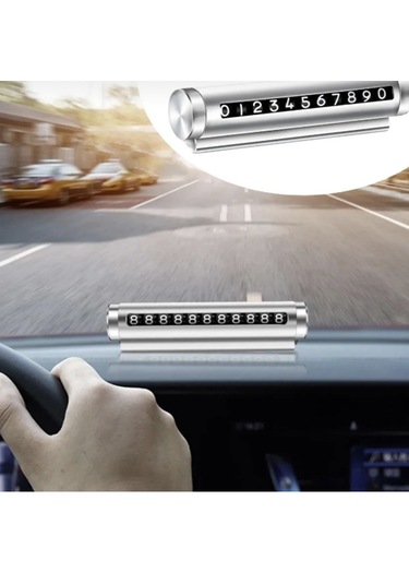 Point Gri Metal Kasa Numara Çevirmeli Araç İçi Telefon Numaratör Park Numarası Araba Numaratör