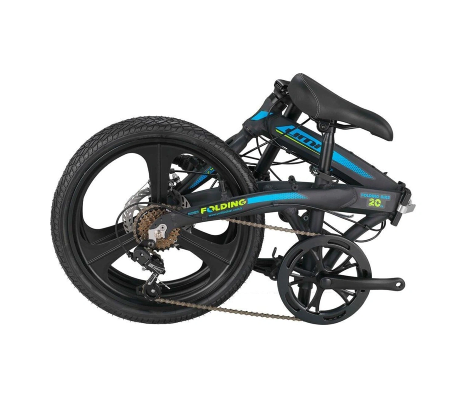 Foldıng 2037 Magnezyum Jant 6 Vites Katlanır Bisiklet Siyah Turkuaz