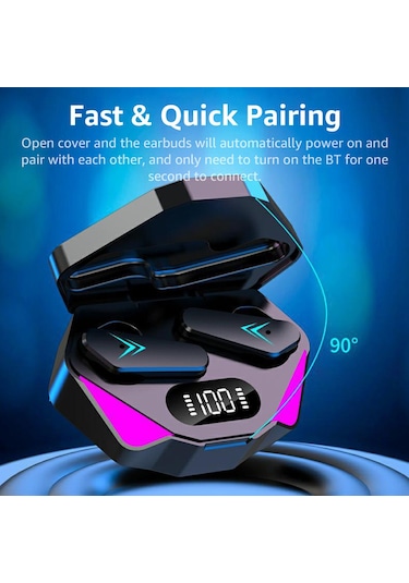 Mufunye X15 Gerçek Kablosuz Stereo Müzik Kulaklığı Bt5.0 Düşük Gecikmeli Oyun Kulaklığı Ter Geçirmez Spor Ku