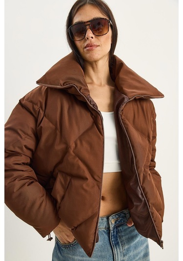 Shade Kadın Oversize Şişme Mont 10191065 - Acı Kahve Kahverengi