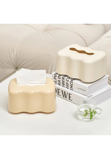 Bej-iskandinav Dekoratif Doku Kutusu Ev Yurt Banyo Kağıt Tutucu Sevimli Sehpa Başucu Peçete Doku Dispenseri Bahar İle