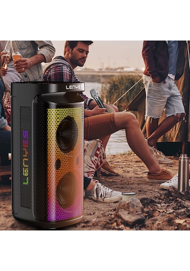 Lenyes S883 Su Geçirmez Mikrofonlu Çoklu Giriş Rgb Işık Tws Karaoke Fm Bluetooth 5.3 Hoparlör
