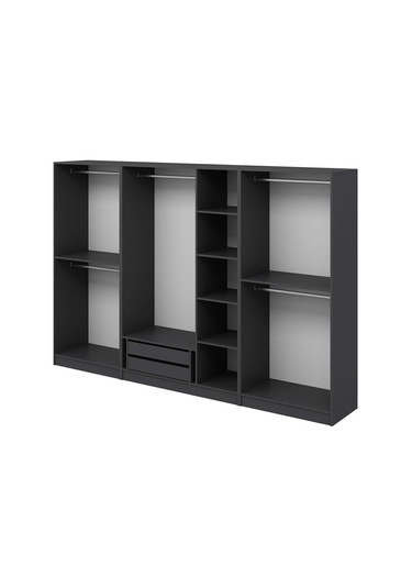 Kale 7 Kapaklı 2ç Taçlı Dolap Antrasit Mebran Panjur Antrasit 210cm Antrasit