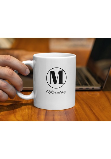 Miralay İsimli Kupa Bardak, Harfli Bardak, Hediye Kupa Bardak, Kahve Kupa Bardak Beyaz