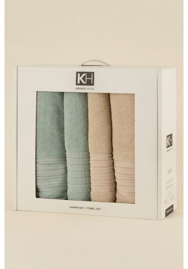 Karaca Home Line Soft %100 Pamuk 4 Parça Hamam Seti Bej-pudra Bej-pudra Bej - Pudra