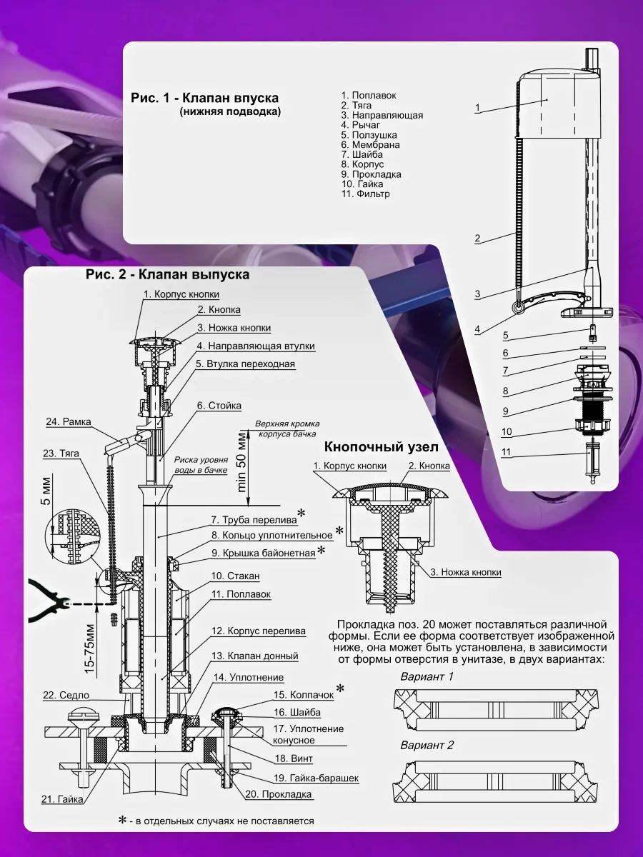 Uklad Alt Bağlantılı Klozet İçin Montaj Seti 168976340