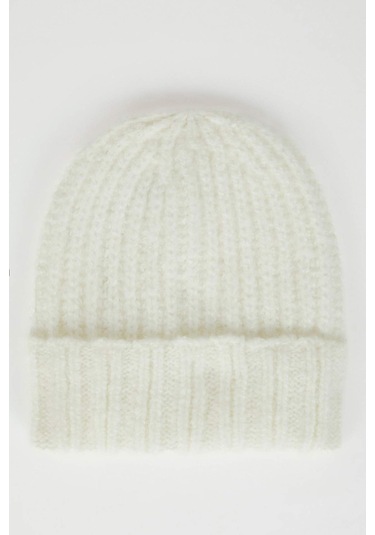 Defacto Kadın Triko Bere Y1090AZ24WNWT1 Beyaz