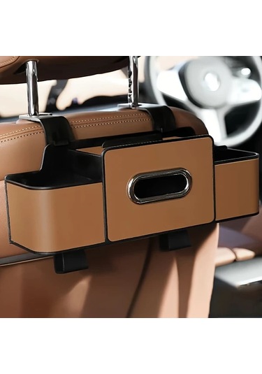 Chuangyinshop Black Araba Koltuğu Arkası Organizer Peçetelik Ve Ayarlanabilir Kancalar Çift Katlı Tasarım Uzun Yolculuklar İçin