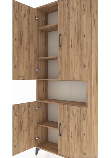 Arges Dolap 5 Raflı 4 Kapaklı 88x30x221 Çam-çam Çam