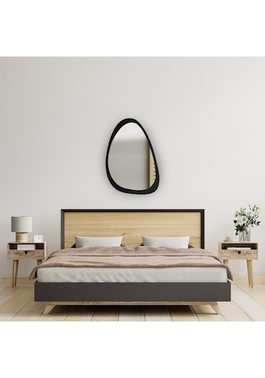Dekoratif Ayna Siyah Çerçeve 70x50 Buzkan Siyah
