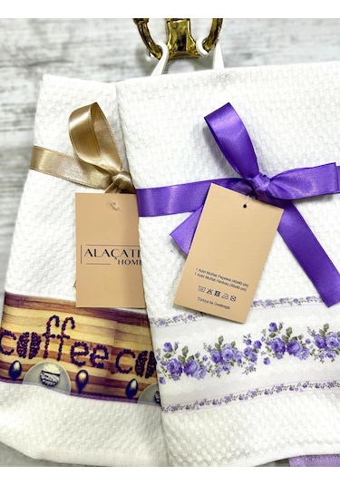 Nivemeshome 2 Li Lila-beyaz Asorti Model Mutfak Havlusu