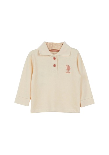 U.S. Polo Assn. Lisanslı Classic Bebek Uzun Kol Yakalı Sweatshirt Fil Dişi
