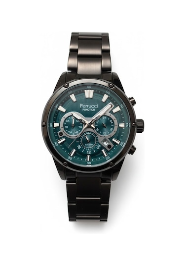 Ferrucci Erkek Kol Saati Siyah Renk, Yeşil Kadran - Fcf13908fk.03, 2 Yıl Garantili Siyah