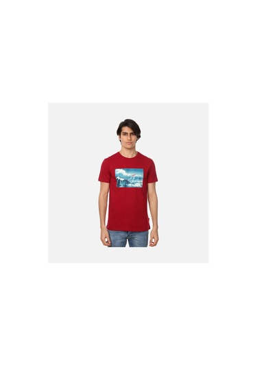 John Frank Free Erkek Bordo Baskılı T-shirt Siyah