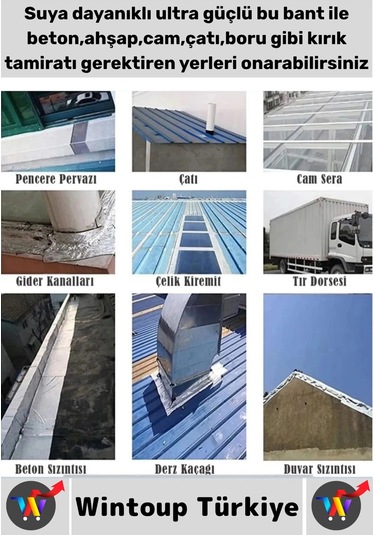 Ultra Güçlü Su Neme Dayanıklı Çok Amaçlı Montaj Onarım İzolasyon Tamir Bantı Beyaz 48 Mmx10 Mt 4 Adt