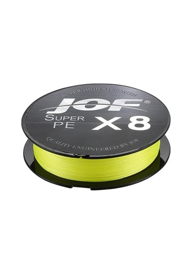 Jof 100m 0.8 Yüksek Mukavemetli Pe 8 Telli Olta Anti-ısırık Örgülü Olta Teli - Sarı