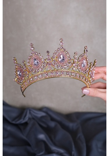 FdayAksesuar En Güzel Gelinlere Özel Ahu Damla Kristal Taşlı Gelin Kına Tacı FRDY31634