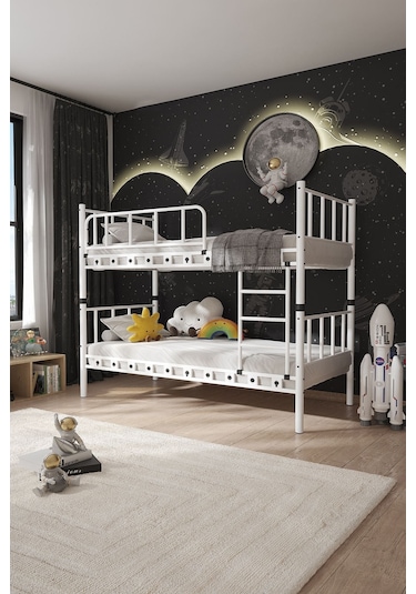 Argimo Zambak Metal Ranza Ve Karyola Beyaz 90 x 200