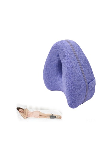 Yaleker Bellek Pamuklu Yan Yatma Bacak Yastığı - Diz Ve Bacak Desteği, Ağrıyı Azaltır, Mavi Diğer