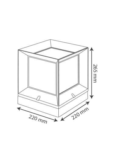 Kare Küp Bahçe Aydınlatma Armatürü - Set Üstü Dekoratif Aplik Diğer
