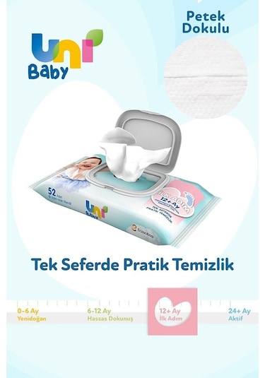 Uni Baby Ilk Adım Islak Havlu Mendil 12Li 624 Yaprak