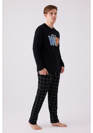 Arnetta Erkek Siyah Pijama Takım Ar3170-s-v1