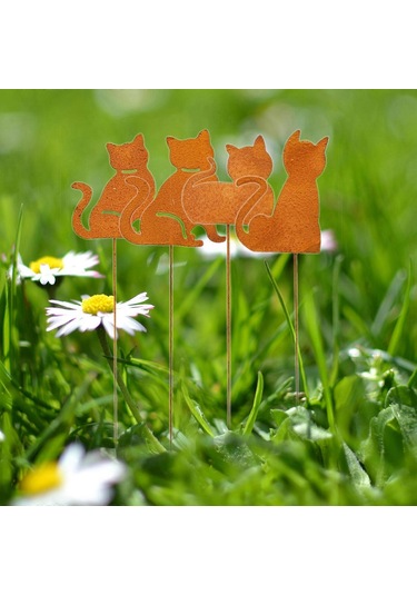 Metal Bahçe Kazıkları Dekorasyonlar Kedi Bahçe Kazığı İç Ve Dış Çim Yol Süslemeleri Saksılar Çubuk Zemin Eklentisi B Stili Büyük Boy