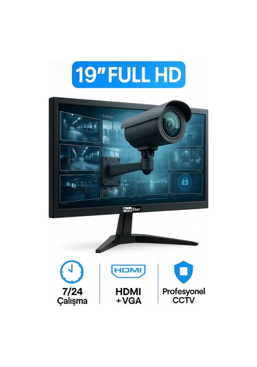 19 Cctv Lcd Full Hd 24/7 Kesintisiz Çalışma Monitörü Sc-3019