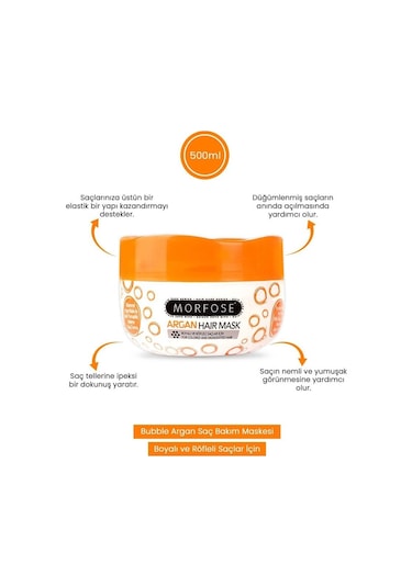 Argan Saç Maskesi 500 Ml - Boyalı Ve Röfleli Saçlar - Mrfs
