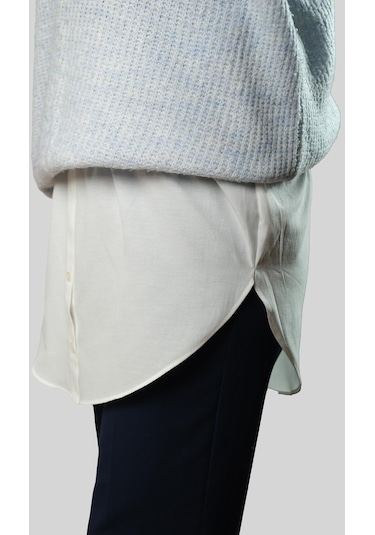 Krem Gömlek Etek İçlik Terikoton Düz 1021 40 Krem