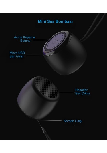 HyMark Mini Bluetooth Hoparlör Ses Bombası