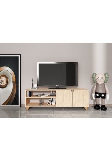 Tv Ünitesi Kapaklı Ve Raflı Modern Tv Sehpası - Atlantikçam