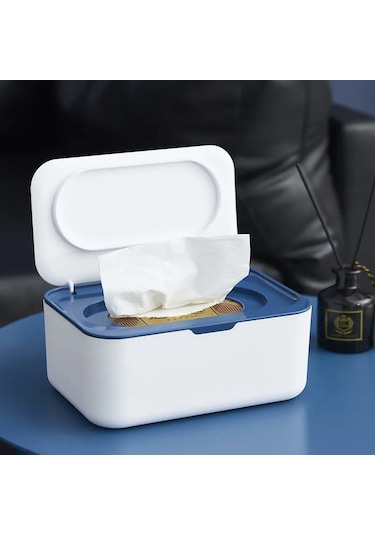 Beyaz Gri-ıslak Mendil Dispenseri Kapaklı Toz Geçirmez Doku Saklama Kutusu Ev Ofis İçin Bebek Islak Doku Maskesi Saklama Kutusu Mutfak Organizatör
